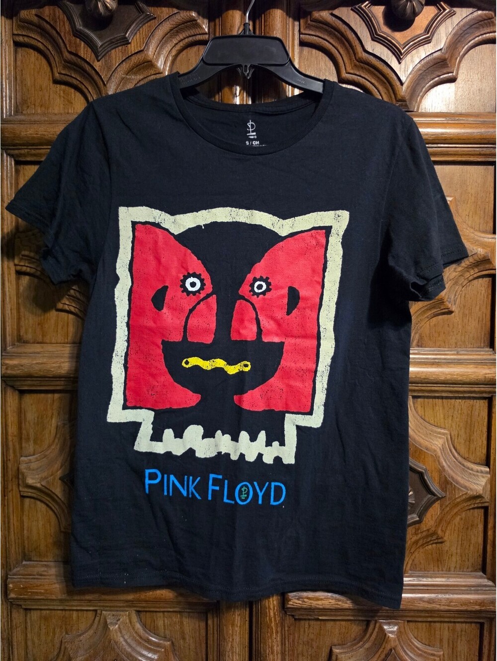 Pink Floyd "The Division Bell" Skull Face Graphic Tee, Black